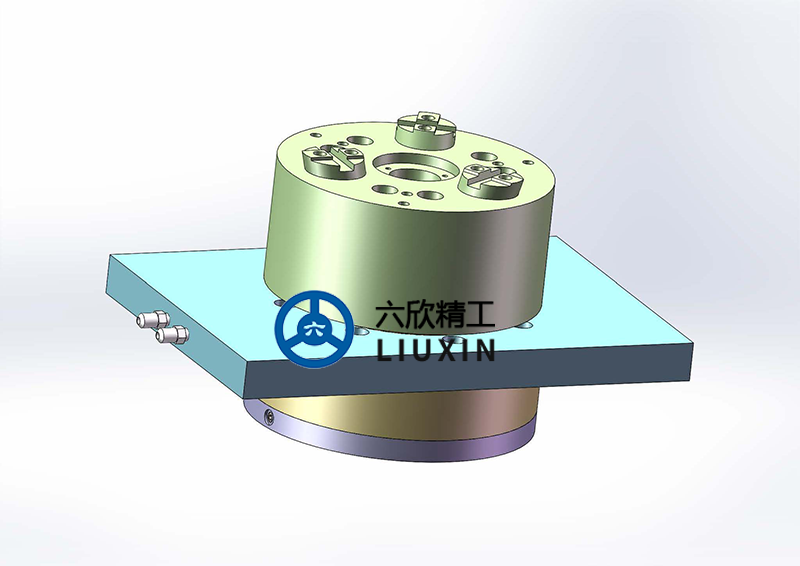 四軸后拉卡盤立式座組合夾持方案-1