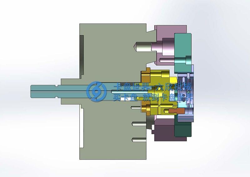 五角形工件后拉卡盤夾持方案