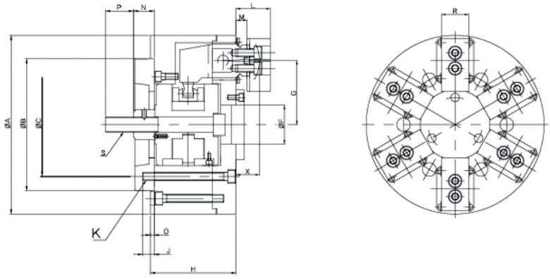精工六爪液壓卡盤