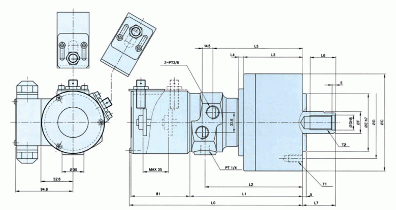 瑞巖中實(shí)回轉(zhuǎn)油缸_帶接近開關(guān)圖紙