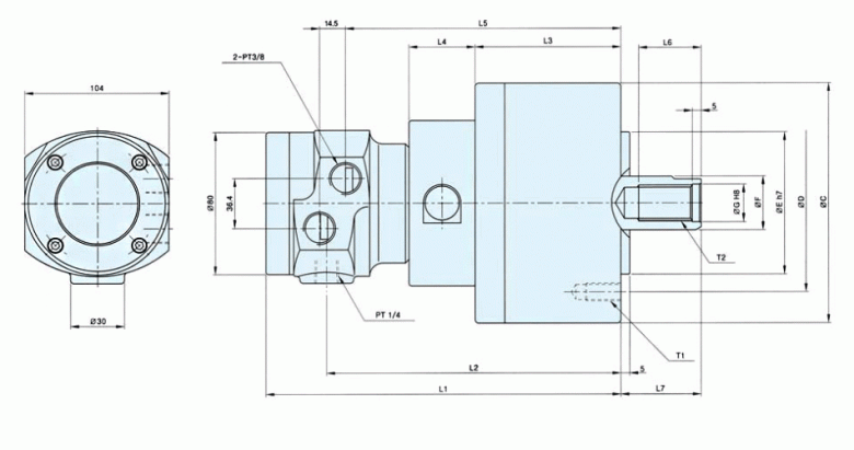 瑞巖中實回轉(zhuǎn)油缸圖紙