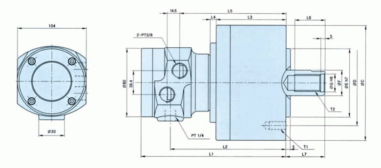 瑞巖中實(shí)回轉(zhuǎn)油缸圖紙