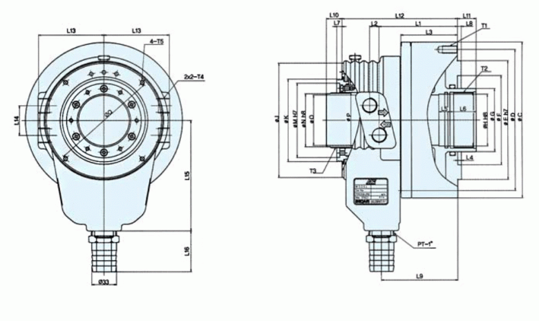 瑞巖超大通孔油缸圖紙