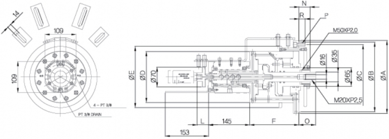 瑞巖雙活塞回轉(zhuǎn)油缸圖紙